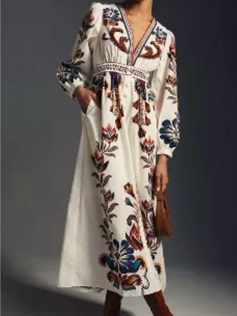 FARM Rio x Anthropologie V-neck Maxi Floral  Dress Size 3X pre-owned